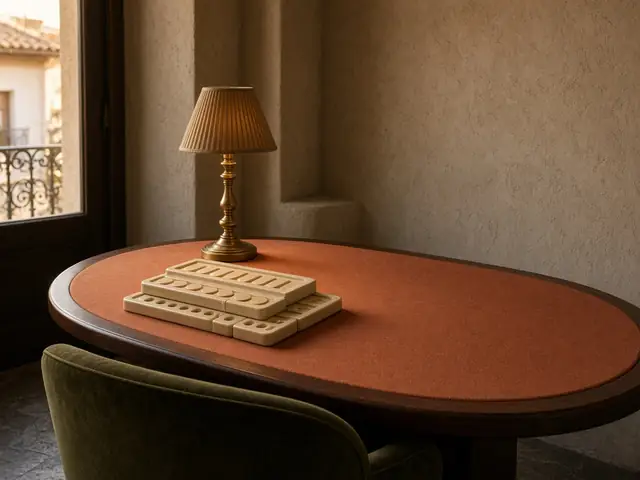 Detalle de tapete y lámpara